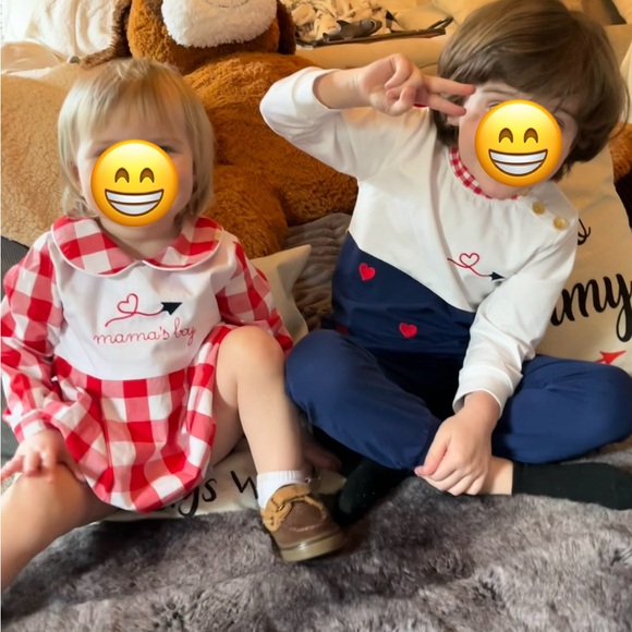 Brothers matching smocked bubble & jogging set - Picture 2 of 6